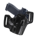 Black Leather Combat Master Holster with molded OWB profile and dual belt slots