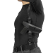Black leather shoulder holster worn under the arm with TT Tokarev pistol, side view