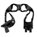 Black leather horizontal shoulder holster with double mag carrier and shoulder harness