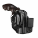 Black Leather IWB Flex Holster black front view with molded body and clip attachment