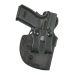Black Leather IWB Holster With Dual Belt Straps – front view – snap secured strap system