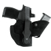 Black Leather IWB Holster With Mag Carrier main view showing holster body clip and spare magazine pocket