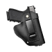 Black Leather IWB Holster With Metal Clip – firearm inserted – reinforced clip panel