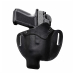Black Leather Light Bearing OWB Holster front angle view with mounted light attached