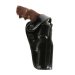 Black Leather Strongside Belt Holster with Retention Strap
