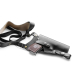 Black leather vertical shoulder holster laid flat, showing smooth leather finish and reinforced construction