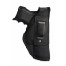 Black nylon hunting IWB holster front view showing metal belt clip and compact profile