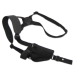 Black nylon vertical shoulder holster full harness view with adjustable straps