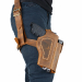 Brown Leather Adjustable Drop Leg Holster angled side view