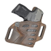 Brown Leather Hybrid OWB Holster With Reinforced Spine showing layered leather construction and belt slide slots