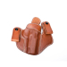 Brown leather IWB snap loops holster with reinforced opening
