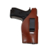 Brown leather IWB OWB hybrid holster with metal belt clip