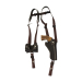 Brown Leather Vertical Shoulder Holster With Speedloader