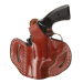 Brown leather OWB revolver holster right hand draw profile