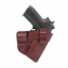 Burgundy Leather IWB Holster With Double Belt Loop front view showing molded leather body and dual loop layout