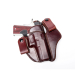 Black leather IWB snap loops holster worn inside the waistband