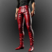 Handmade Men’s Red Leather Biker Pants
