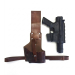 Cassian Andor Dark Brown Leather Blaster Holster front view with prop