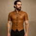Brown Leather Renaissance Doublet