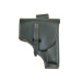 Italian army style dark leather flap holster front view with full protective cover