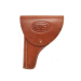 Colt hammerless leather OWB holster front view with embossed flap detail