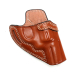 Cross Draw OWB Leather Revolver Holster – brown leather – front profile view
