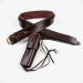 Brown Western Leather Revolver Holster Belt with Cartridge Loops