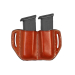 Double magazine pouch, single-stack, leather, Classic Brown