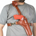 Brown Leather Chest Holster with Thumb Break