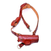 Brown leather chest holster rig with adjustable harness for CZ pistols