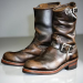 Handmade Black & Brown Biker Leather Boots