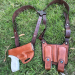 Tan Leather Horizontal Shoulder Holster – Double Mag, OWB Convertible