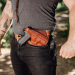 Handcrafted Cross-Draw Brwon Leather Gun Holster - Custom Molded OWB with Steel Reinforced Thumb Break for Perfect Fit & Security