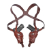Brown Dual-Pistol Roto Shoulder Holster (Thumb Break)