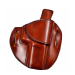 Leather Crossdraw Belt Holster front view with molded profile and stitched detail