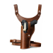 Brown Leather Drop Leg Holster with Yoke Strap front view