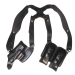 Black leather shoulder holster rig for S&W 5904 and 5906 pistols with double magazine carrier