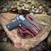 Mahogany leather OWB concealment holster handcrafted from vegetable tanned cowhide