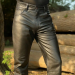 Men’s Black Cowhide Motorcycle Pants