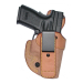Natural Leather Tuckable IWB Holster With Forward Cant – front view showing rough side out leather, tension screw, and slide guard