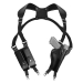 Polished black vertical shoulder holster showing adjustable harness, vertical pistol holster, and double magazine pouch