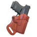 Red Brown Leather Pancake Holster – compact pistol fit – reinforced contrast stitching