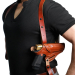 Brown leather Miami Vice style shoulder holster with double magazine pouch for 1911