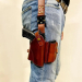 Tactical Leather Thigh Holster – Handmade Drop-Leg 9mm Holder with Adjustable Straps & Clip Pouch
