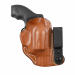 Tan Leather Flex Tuck IWB Holster product image showing molded leather body and adjustable belt clip