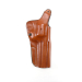 Custom Two Way OWB Leather Revolver Holster With Thumb Break – brown leather – front profile view