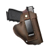 Coffee Brown Universal Leather IWB Holster – rear metal belt clip – ambidextrous design
