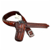 Western Tooled Leather Gun Belt With Single Revolver Holster