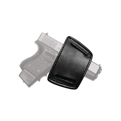 Black Leather Ambidextrous IWB Holster With Belt Slots