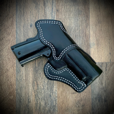 Black Leather IWB Holster with 10-Degree Cant